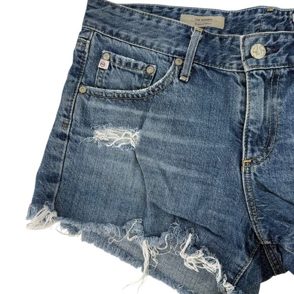 Adriano Goldschmied Jean Shorts Size 27 The Bonnie Relaxed Blue Distressed Denim - Picture 6 of 11